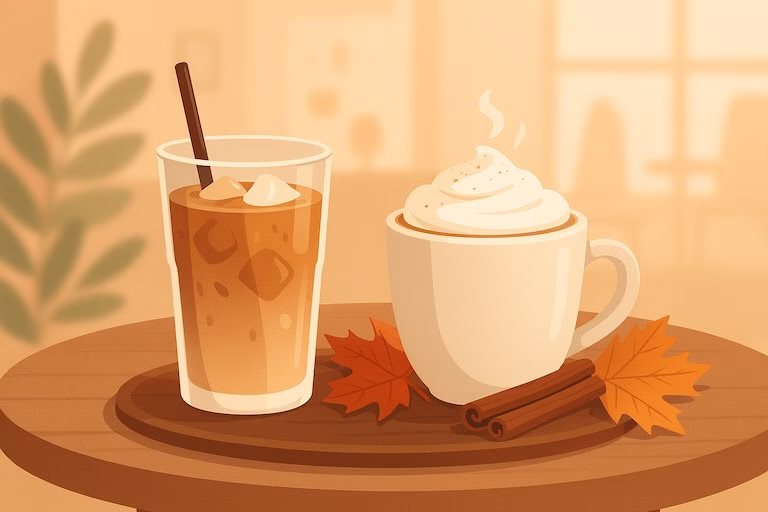 نوشیدنی‌های قهوه‌ای فصلی – از آیس کافی تابستانی تا لاته کدوحلوایی پاییزی